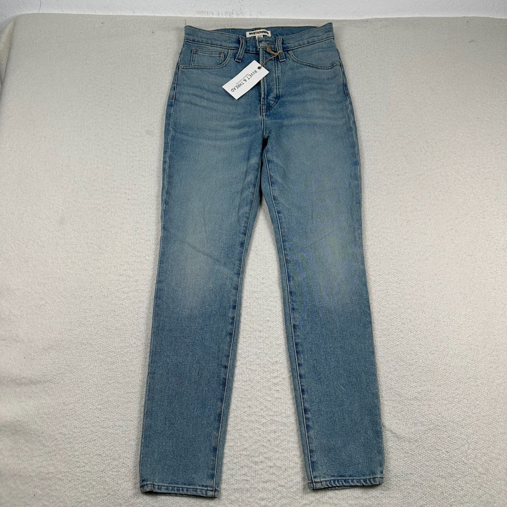 NWT Madewell Rivet & Thread Jeans Womens 27 High Rise Skinny Denim Blue USA